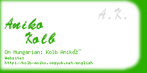 aniko kolb business card